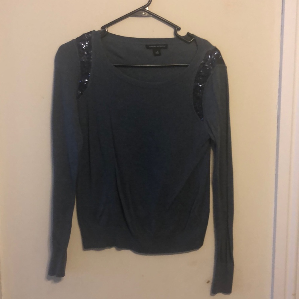 Dark blue sweater with sequin details